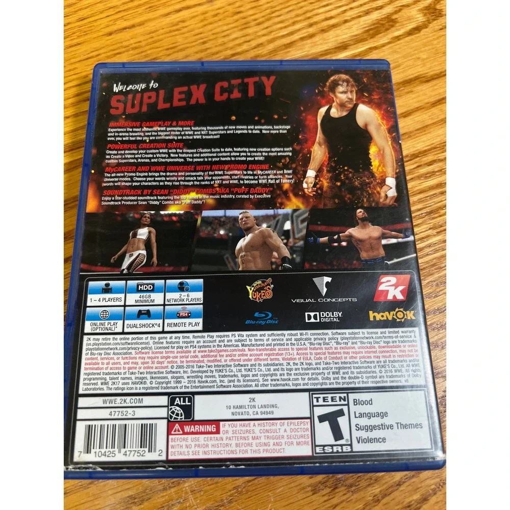 WWE 2K17 PlayStation 4 PS4 Wrestling Game Brock Lesnar 2K Sports 47752-3